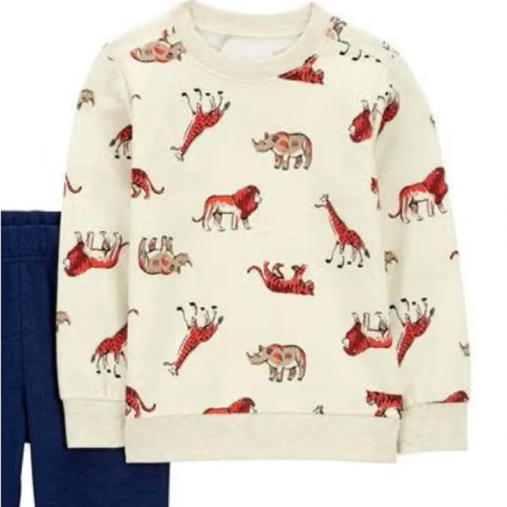 Carters nwt safari animal sweatshirt 6 month baby boy